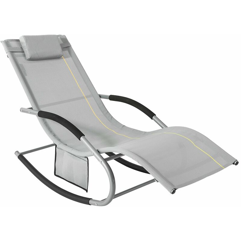 OGS28-HG Tumbona, Mecedora con Almohada y Bolsillo Lateral, Estructura de Hierro, Malla Transpirable Teslin, cómodo, soporta hasta 150 kg, Color Gris
OGS28-HG Tumbona, Mecedora con Almohada y Bolsillo Lateral, Estructura de Hierro, Malla Transpirable Teslin, cómodo, soporta hasta 150 kg, Color Gris