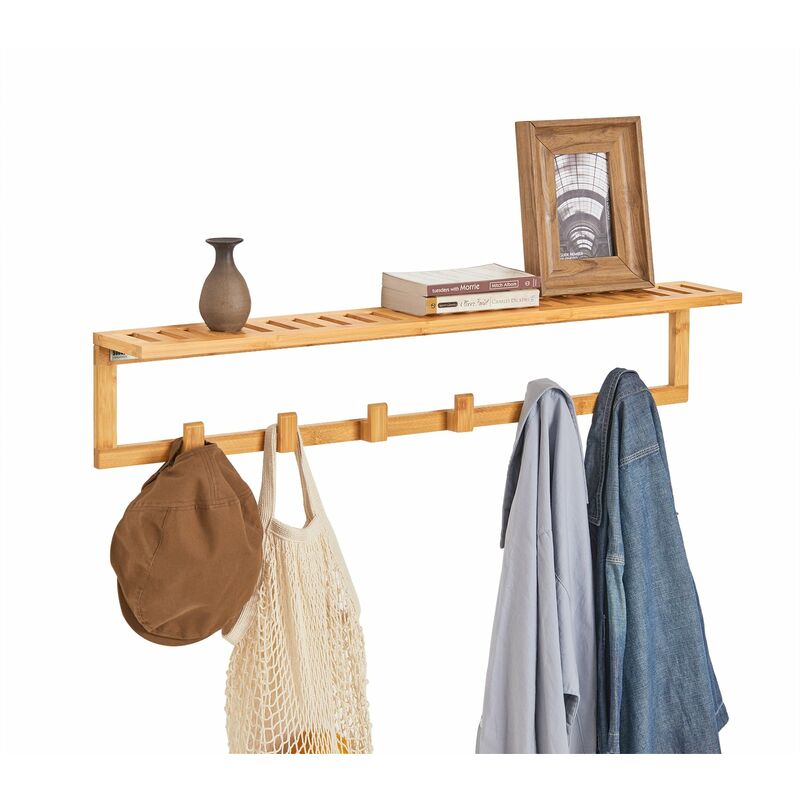 ®FHK06-N, Perchero de pared con ganchos bambútante de pared, con 6 ganchos y 1 estante, L 90cm - Sobuy
®FHK06-N, Perchero de pared con ganchos bambútante de pared, con 6 ganchos y 1 estante, L 90cm - Sobuy
