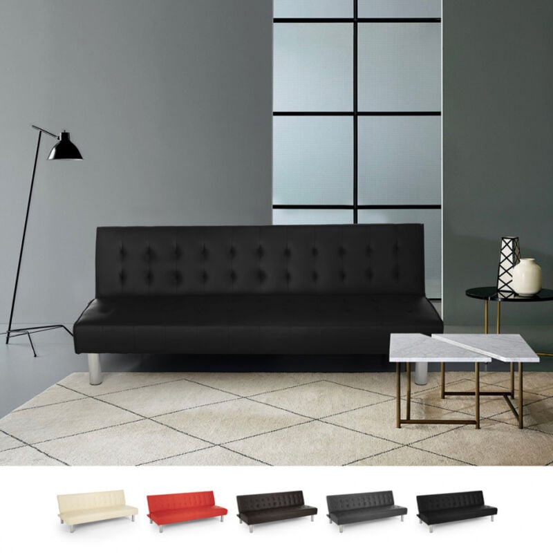 Sofá cama clic clac de 2 plazas en polipiel de diseño moderno reclinable Elly | Negro
Sofá cama clic clac de 2 plazas en polipiel de diseño moderno reclinable Elly | Negro