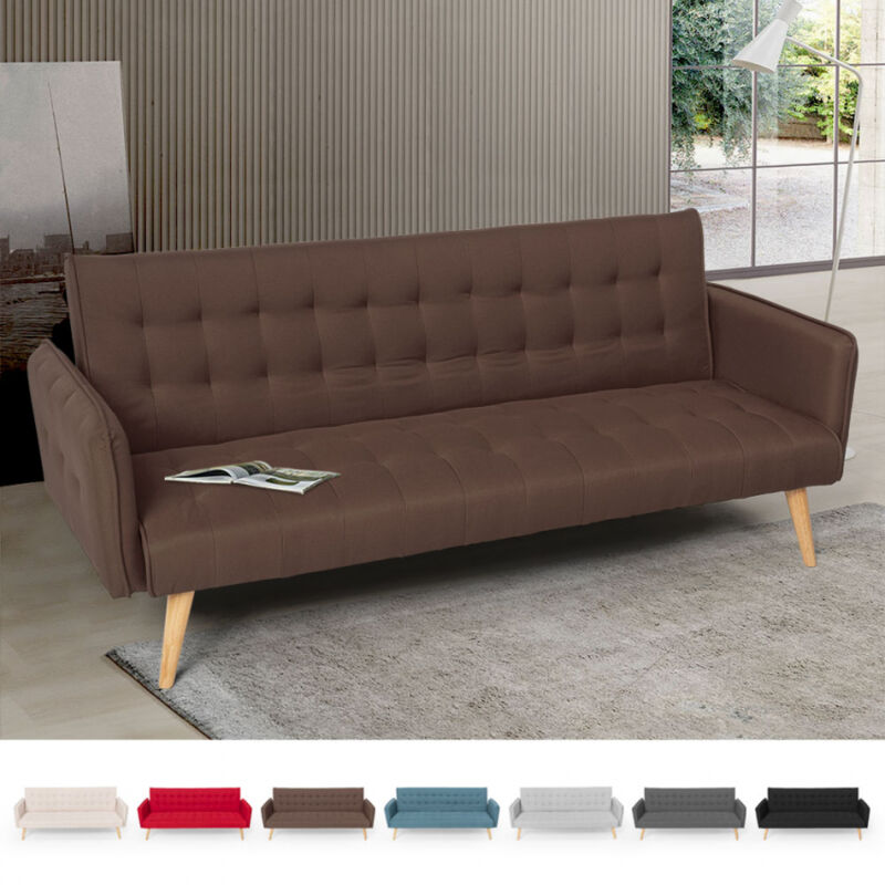 Sofá cama clic clac de 3 plazas en tejido de diseño nórdico reclinable Malibu | Color: Marrón
Sofá cama clic clac de 3 plazas en tejido de diseño nórdico reclinable Malibu | Color: Marrón