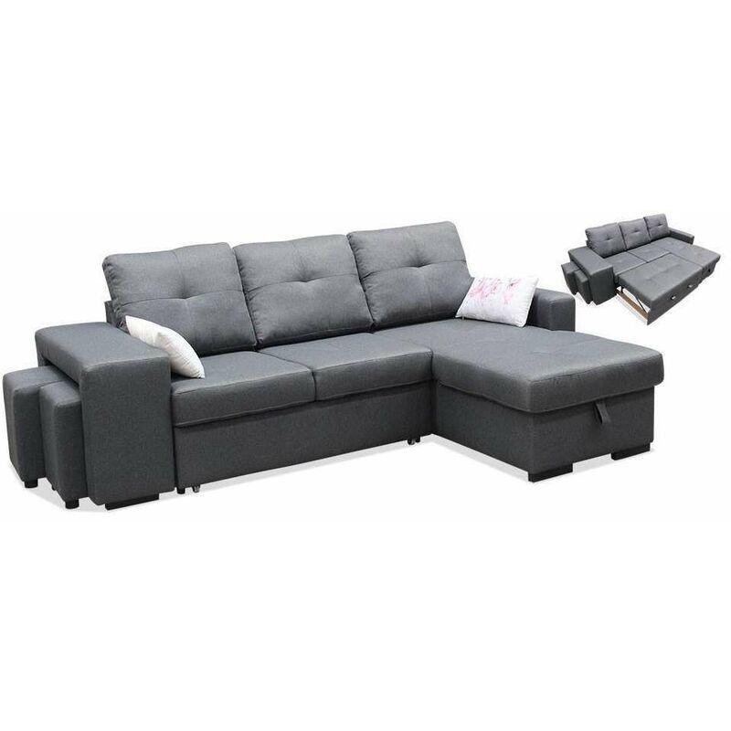 Sofa cama con chaiselongue reversible Mallorca tapizado gris marengo 248 cm(ancho) 94 cm(altura) 160 cm(fondo).
Sofa cama con chaiselongue reversible Mallorca tapizado gris marengo 248 cm(ancho) 94 cm(altura) 160 cm(fondo).