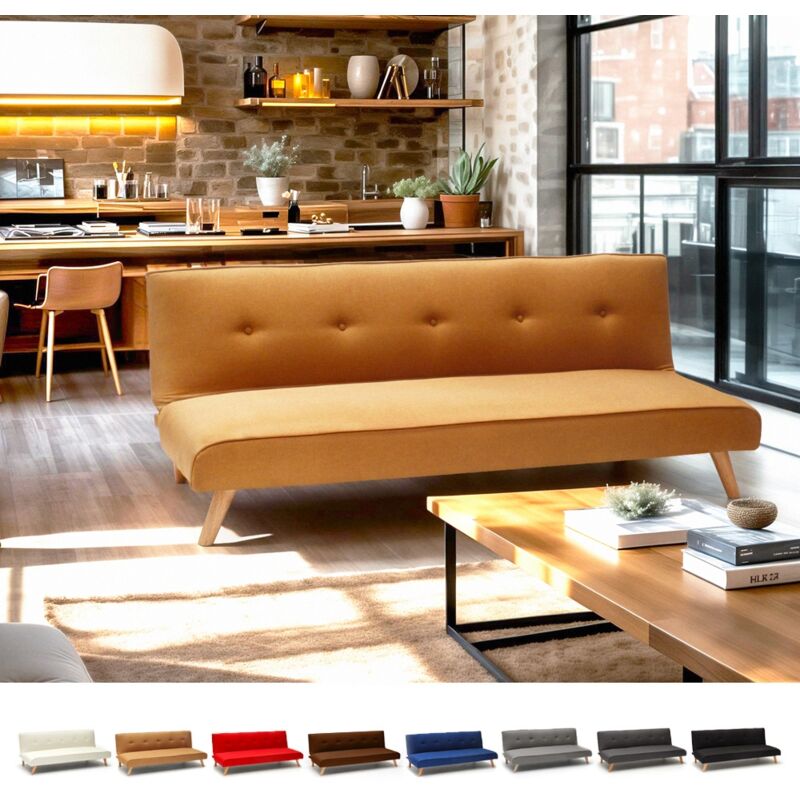 Sofá cama de tejido diseño moderno 2 plazas para salón y sala de estar clic-clac Larimar | Color: Beige
Sofá cama de tejido diseño moderno 2 plazas para salón y sala de estar clic-clac Larimar | Color: Beige