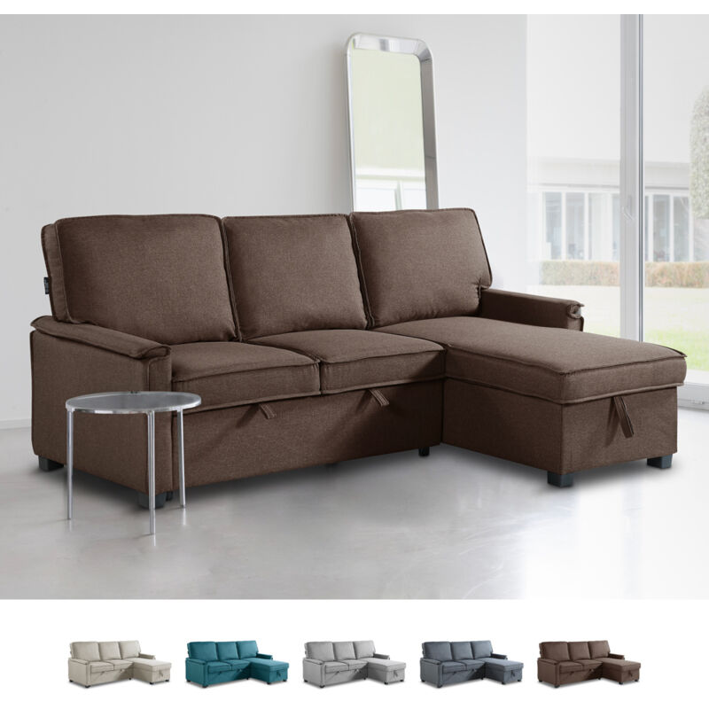 Sofá cama con esquina de diseño moderno y 3 plazas con almacenamiento Stratum | Color: Marrón
Sofá cama con esquina de diseño moderno y 3 plazas con almacenamiento Stratum | Color: Marrón