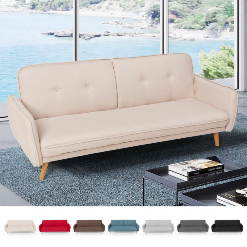 Sofá cama reclinable de diseño nórdico clic clac 3 plazas tejido Merida | Color: Beige
Sofá cama reclinable de diseño nórdico clic clac 3 plazas tejido Merida | Color: Beige