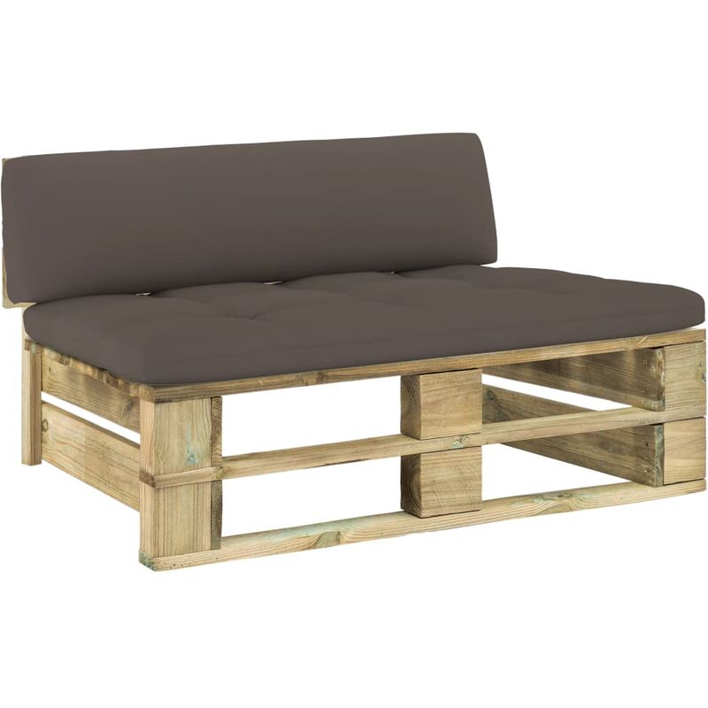Sofá central de palés para jardín madera pino impregnada verde 
Sofá central de palés para jardín madera pino impregnada verde