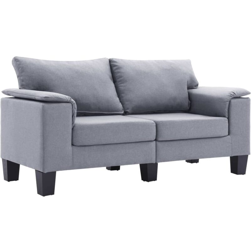 vidaXL Sofá de Tela de 2 Plazas Gris Claro - Gris 
vidaXL Sofá de Tela de 2 Plazas Gris Claro - Gris
