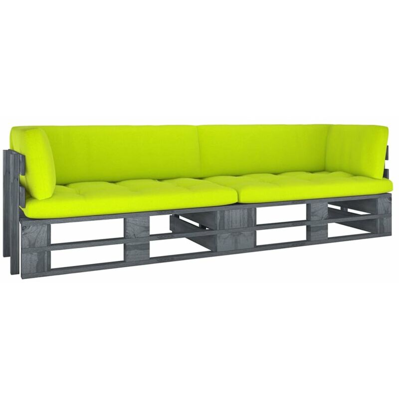 Happyshopping - Sofa de palets 2 plazas cojines gris madera de pino impregnada
Happyshopping - Sofa de palets 2 plazas cojines gris madera de pino impregnada