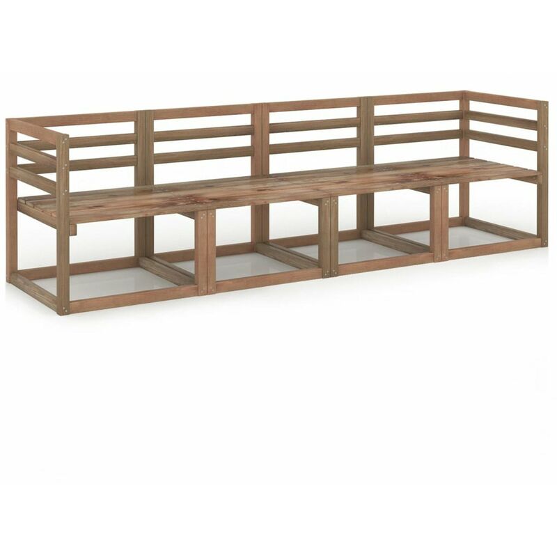 Sofa de palets de jardin 4 plazas madera pino impregnada marron 
Sofa de palets de jardin 4 plazas madera pino impregnada marron