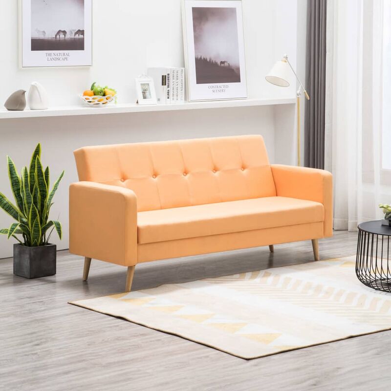 Happyshopping - Sofa de tela naranja