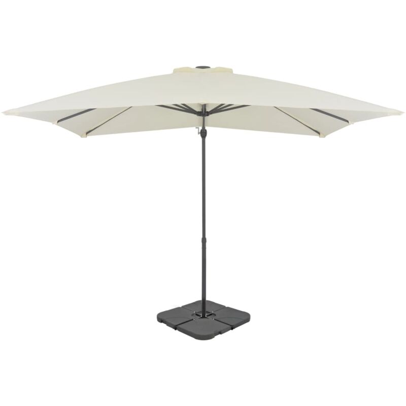vidaXL Sombrilla de jardín con base portátil color arena - Beige 
vidaXL Sombrilla de jardín con base portátil color arena - Beige