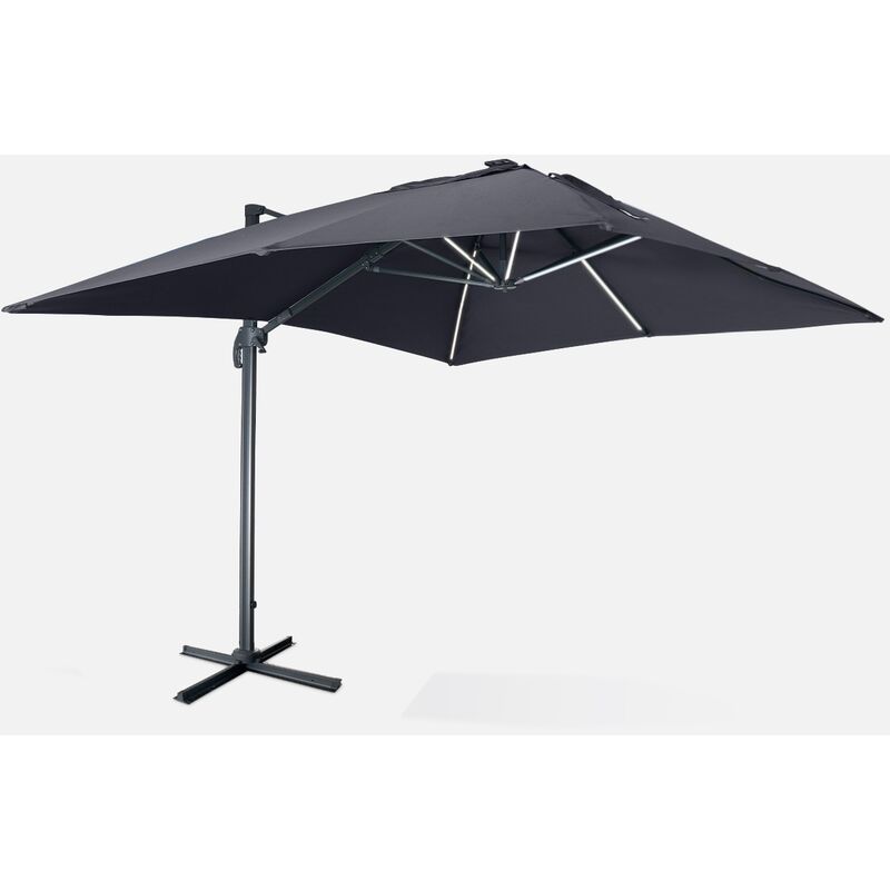 Alice's Garden - Sombrilla, Parasol excéntrico rectangular, LED, Antracita Gris, 3x4 m, Base giratoria - Luce - Gris
Alice's Garden - Sombrilla, Parasol excéntrico rectangular, LED, Antracita Gris, 3x4 m, Base giratoria - Luce - Gris
