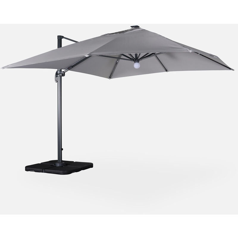 Alice's Garden - Sombrilla, Parasol excéntrico rectangular, LED, Antracita Gris Claro, 3x4 m, Base giratoria - Luce - Gris claro
Alice's Garden - Sombrilla, Parasol excéntrico rectangular, LED, Antracita Gris Claro, 3x4 m, Base giratoria - Luce - Gris claro