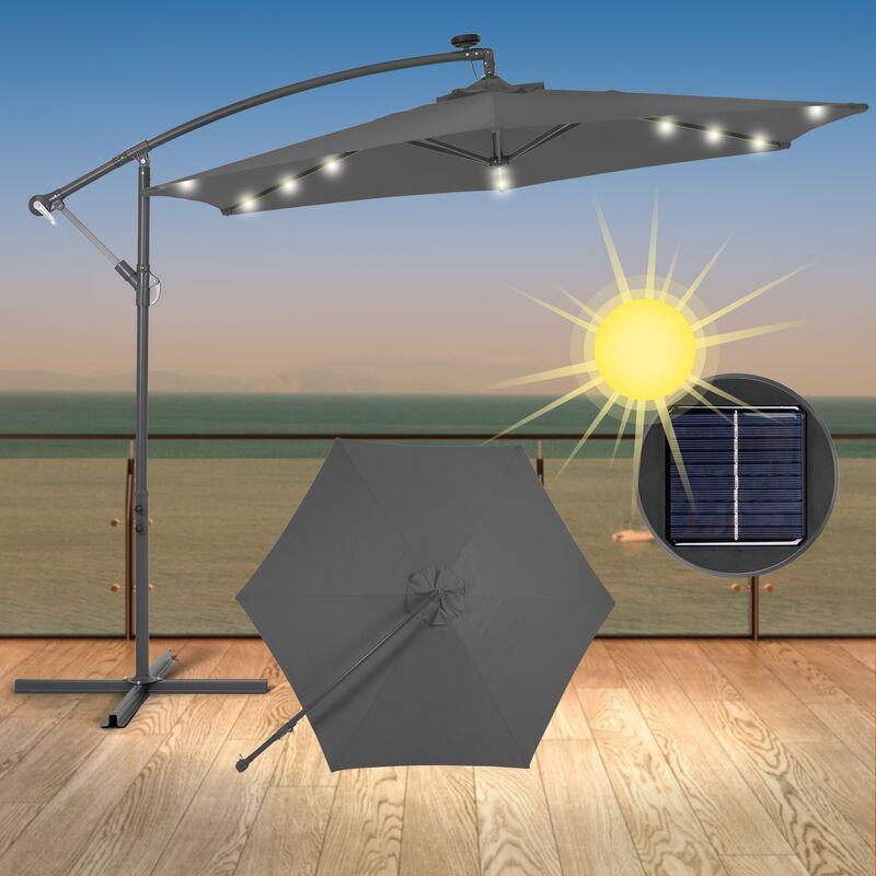 Sombrilla parasol luz solar jardín aluminio paragua curvada redonda antracita 3m
Sombrilla parasol luz solar jardín aluminio paragua curvada redonda antracita 3m