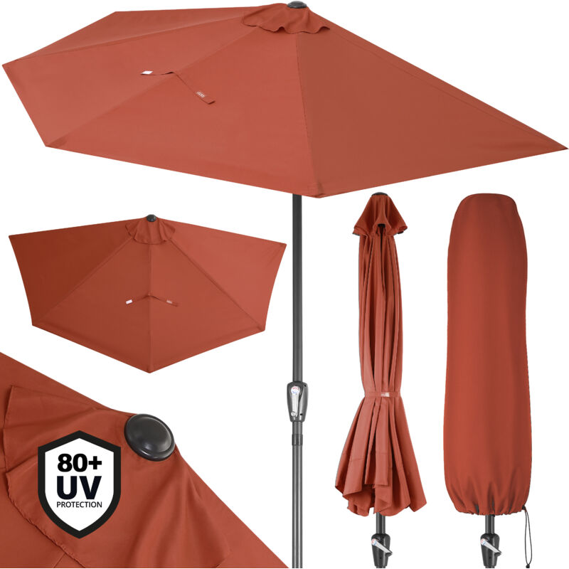 Kingsleeve Sombrilla semicircular con protección UV50 y repelente al agua para jardín terraza Balcón Terracota - Terracota
Kingsleeve Sombrilla semicircular con protección UV50 y repelente al agua para jardín terraza Balcón Terracota - Terracota