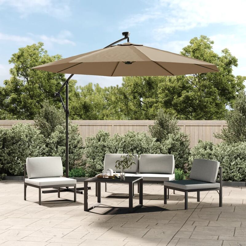 vidaXL Sombrilla voladiza con luces LED y poste acero 300 cm gris topo - Gris Topo
vidaXL Sombrilla voladiza con luces LED y poste acero 300 cm gris topo - Gris Topo