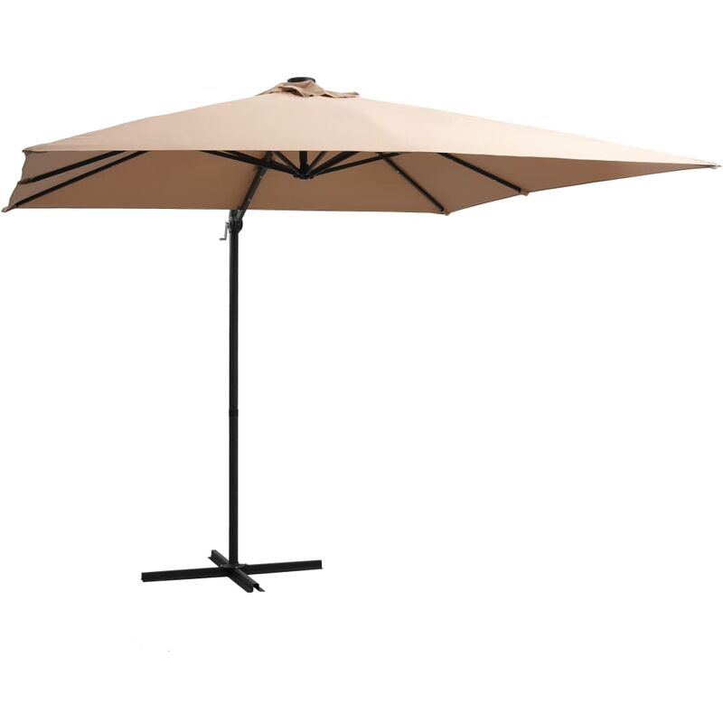 vidaXL Sombrilla voladiza con luces LED y poste acero taupe 250x250 cm - Gris Topo
vidaXL Sombrilla voladiza con luces LED y poste acero taupe 250x250 cm - Gris Topo