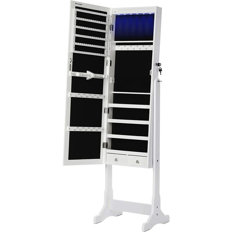 Armario Iluminación LED, para Joyas, con Espejo, con 5 Repisas y 2 Cajones Pequeños, Joyero Blanco JBC94W - Blanco
Armario Iluminación LED, para Joyas, con Espejo, con 5 Repisas y 2 Cajones Pequeños, Joyero Blanco JBC94W - Blanco