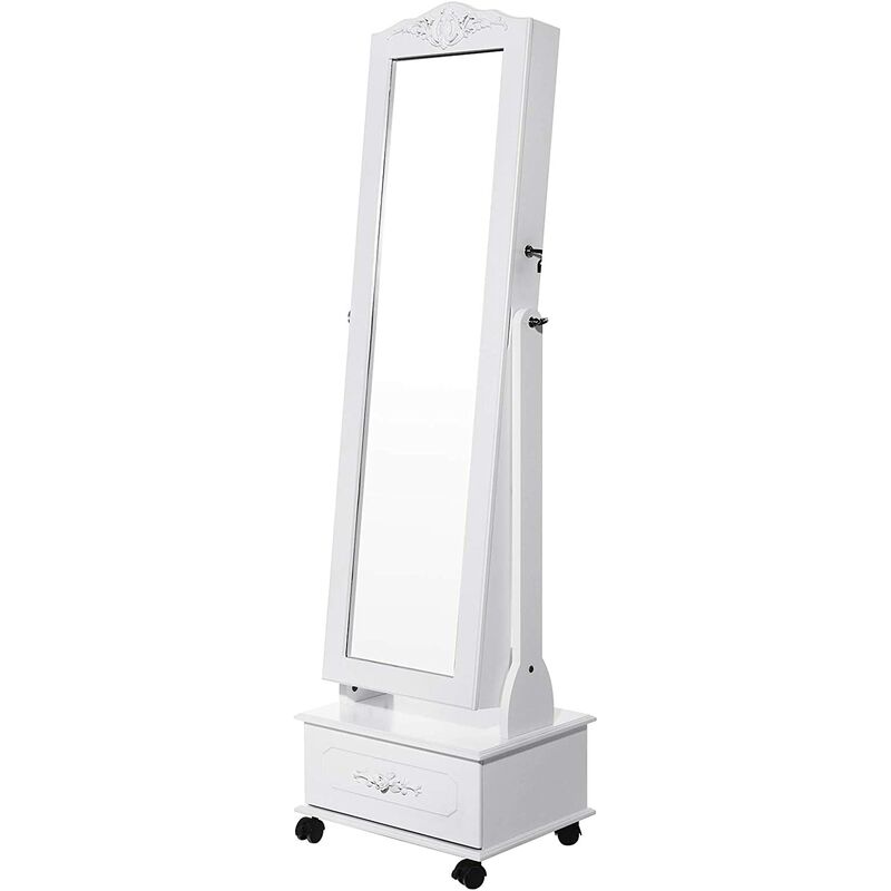Armario de Joyería con Ruedas, Organizador de Joyas con Cerradura con Luces LED, 3 Cajones, Espejo, Blanco JBC61W - Blanco
Armario de Joyería con Ruedas, Organizador de Joyas con Cerradura con Luces LED, 3 Cajones, Espejo, Blanco JBC61W - Blanco