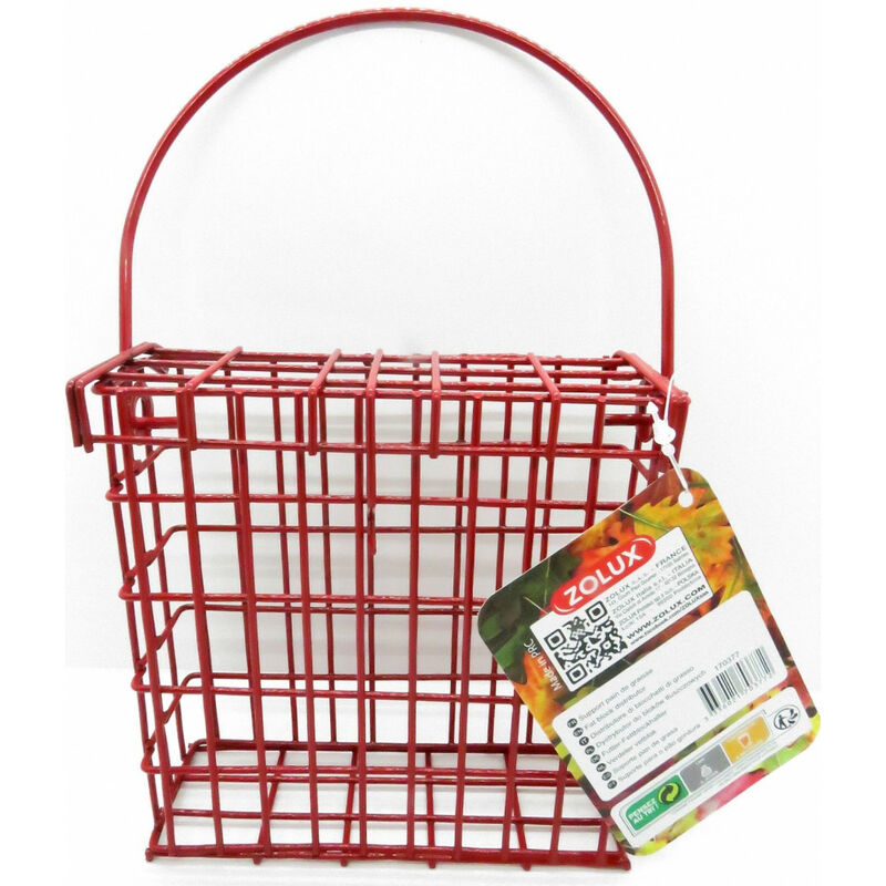 Soporte de barra de grasa de metal . rojo . para los pájaros.
Soporte de barra de grasa de metal . rojo . para los pájaros.