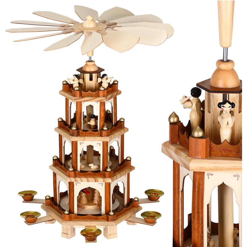 Pirámide de Navidad XL con figuras decorativas giratorias con 4 niveles y 6 velas 60x17x20cm - Varios colores Marrón - Marrón
Pirámide de Navidad XL con figuras decorativas giratorias con 4 niveles y 6 velas 60x17x20cm - Varios colores Marrón - Marrón