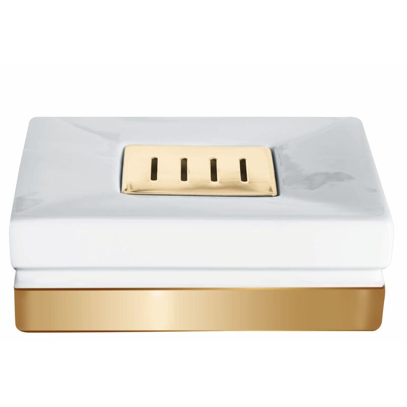 4,5 x 8,0 x 12,0 cm, colección Roma, Bandeja para Pastilla de jabón, Porcelana, Blanco/Dorado - Blanc - Spirella
4,5 x 8,0 x 12,0 cm, colección Roma, Bandeja para Pastilla de jabón, Porcelana, Blanco/Dorado - Blanc - Spirella
