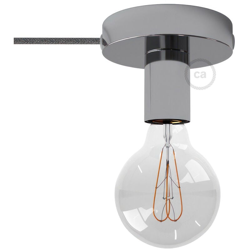 Creative Cables - Spostaluce, el punto de luz de metal con bombilla, cable textil y los agujeros laterales | Sin bombilla - Cromo - Cromo
Creative Cables - Spostaluce, el punto de luz de metal con bombilla, cable textil y los agujeros laterales | Sin bombilla - Cromo - Cromo