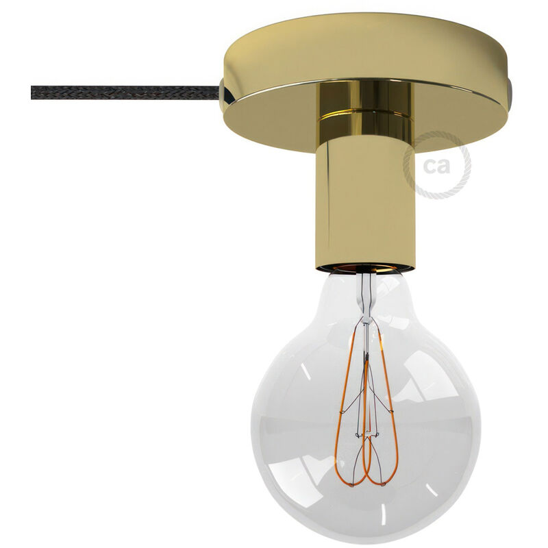 Creative Cables - Spostaluce, el punto de luz de metal con bombilla, cable textil y los agujeros laterales | Con bombilla - Latón - Latón
Creative Cables - Spostaluce, el punto de luz de metal con bombilla, cable textil y los agujeros laterales | Con bombilla - Latón - Latón
