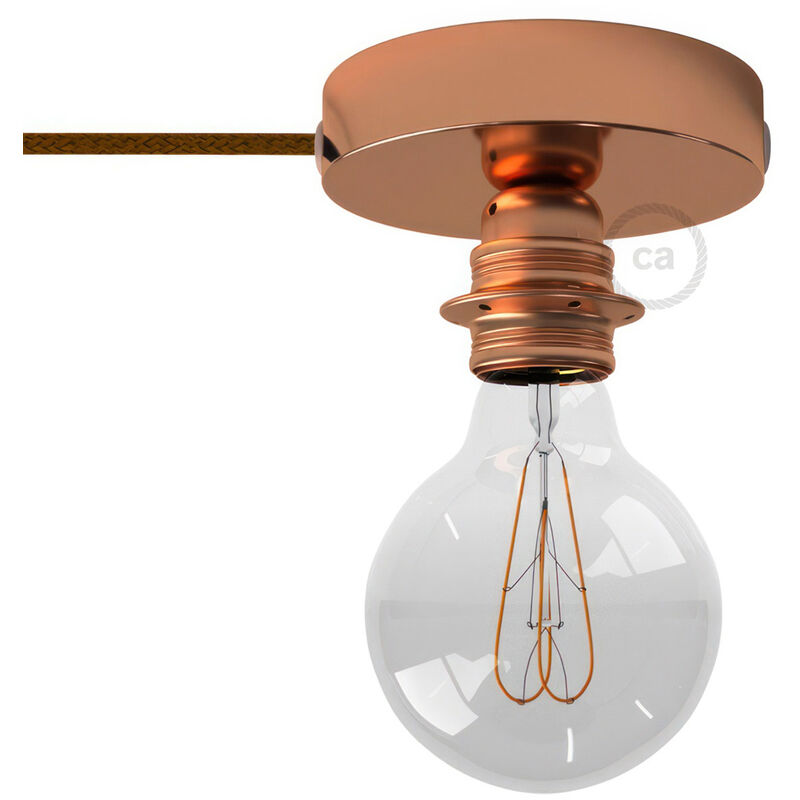 Spostaluce, el punto de luz de metal con bombilla, portalámparas de casquillo E27, cable textil y agujeros laterales | Con bombilla - Cobre - Cobre
Spostaluce, el punto de luz de metal con bombilla, portalámparas de casquillo E27, cable textil y agujeros laterales | Con bombilla - Cobre - Cobre