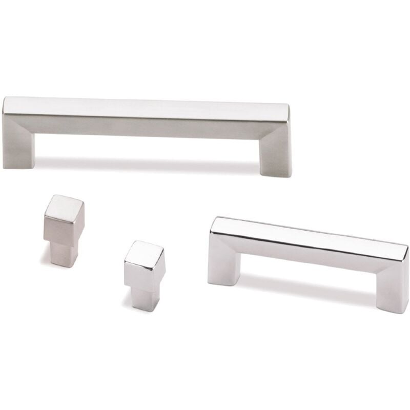 Square - Tirador 128 mm R/7471-038 Efecto Inox Mate - Efecto Inox Mate