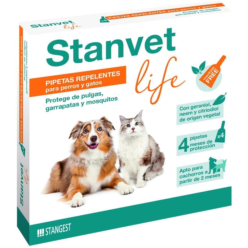 Pipetas Stanvet Life Perros y Gatos Premium Pipetas Repelentes de Insectos Protegen de Garrapatas, Pulgas y Mosquitos Sin Insecticidas - Stangest
Pipetas Stanvet Life Perros y Gatos Premium Pipetas Repelentes de Insectos Protegen de Garrapatas, Pulgas y Mosquitos Sin Insecticidas - Stangest