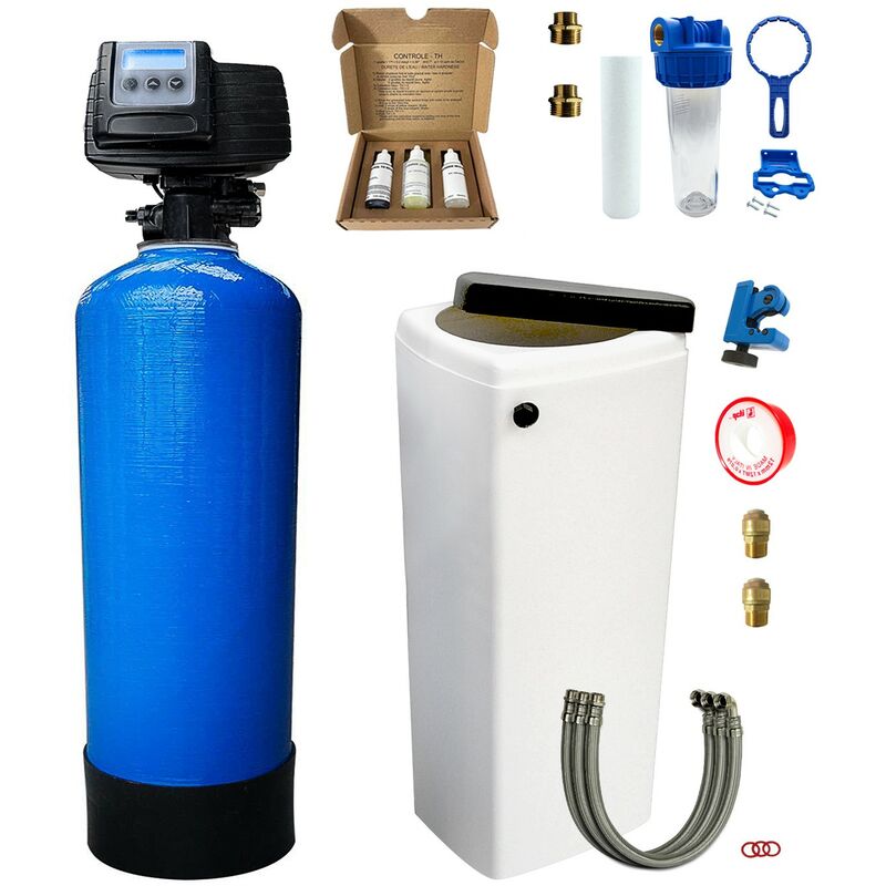 Suavizador de agua bi-bloque 16L Fleck 5600 SXT completo con prefiltración y accesorios de montaje
Suavizador de agua bi-bloque 16L Fleck 5600 SXT completo con prefiltración y accesorios de montaje