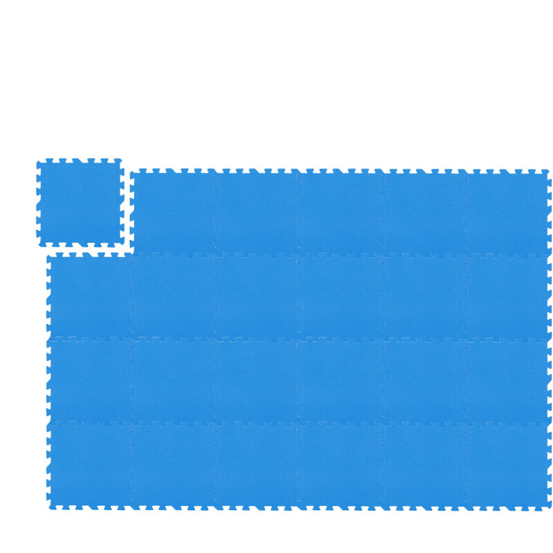 Suelo Goma EVA, Alfombra Puzzle, Esterilla Fitness, Tatami Gimnasio, Set de 24 Piezas, 2,1 m², 30x30 cm, Azul
Suelo Goma EVA, Alfombra Puzzle, Esterilla Fitness, Tatami Gimnasio, Set de 24 Piezas, 2,1 m², 30x30 cm, Azul