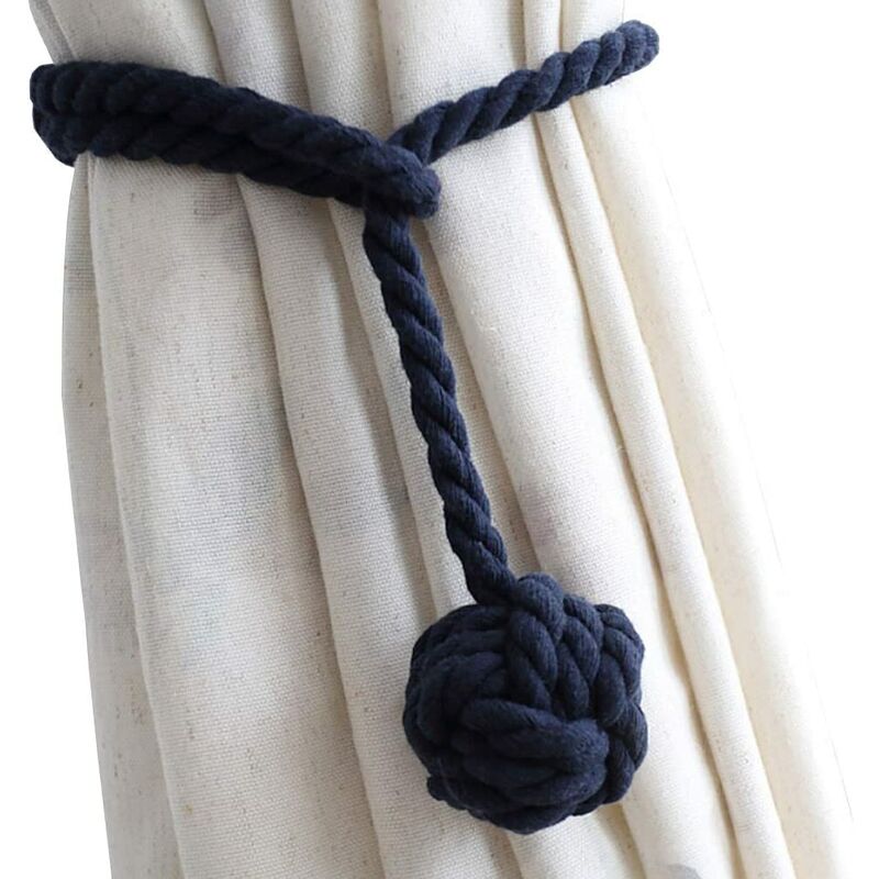 Corbatas para cortinas Lazos decorativos hechos a mano en cuerda de algodón natural para cortinas y azul marino transparente
Corbatas para cortinas Lazos decorativos hechos a mano en cuerda de algodón natural para cortinas y azul marino transparente