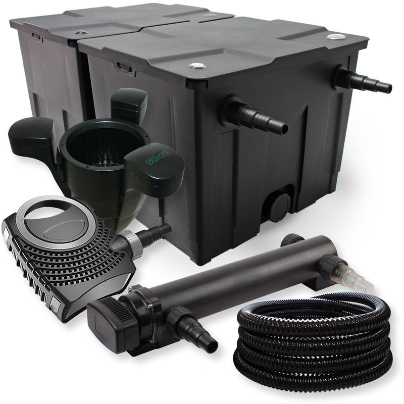Wiltec - SunSun 2 de cámara filtro Set 60000l 36W UVC Clarificador neo8000 70W Bomba Manguera Skimmer Jardin
Wiltec - SunSun 2 de cámara filtro Set 60000l 36W UVC Clarificador neo8000 70W Bomba Manguera Skimmer Jardin