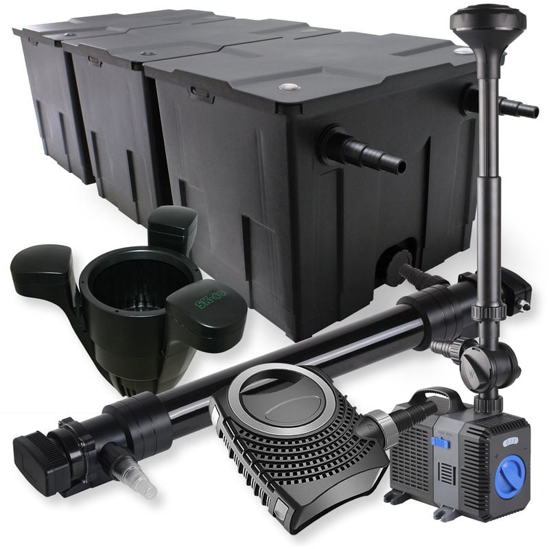 Wiltec - SunSun 3-Cámaras Filtro 90000l 72 W UVC Clarificador 72W 80W bomba fuente Skimmer jardin
Wiltec - SunSun 3-Cámaras Filtro 90000l 72 W UVC Clarificador 72W 80W bomba fuente Skimmer jardin