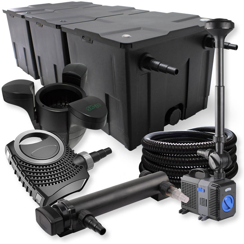 Wiltec - SunSun 3 Cámaras Filtro 90000l 24W UV Clarificador NEO7000 50W Bomba Manguera fuente Skimmer jardin
Wiltec - SunSun 3 Cámaras Filtro 90000l 24W UV Clarificador NEO7000 50W Bomba Manguera fuente Skimmer jardin