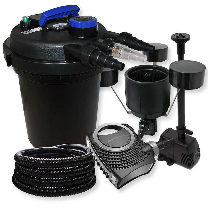 Wiltec - SunSun Filtro de presión Set 6000l 11W UVC NEO8000 70W Bomba 25m Tubo Skimmer Bomba Fuente
Wiltec - SunSun Filtro de presión Set 6000l 11W UVC NEO8000 70W Bomba 25m Tubo Skimmer Bomba Fuente