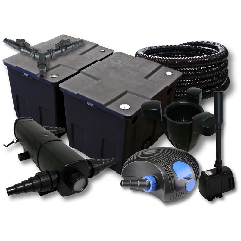 Wiltec - SunSun Kit Filtrado de estanque 60000l con 36W Clarificador 100W bomba 25m manguera skimmer fuente
Wiltec - SunSun Kit Filtrado de estanque 60000l con 36W Clarificador 100W bomba 25m manguera skimmer fuente