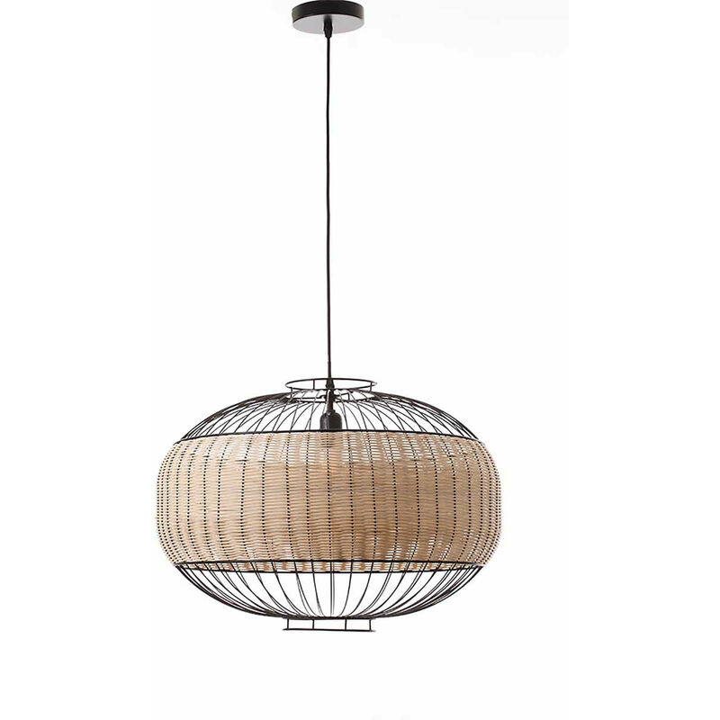 Suspensión de alambre y ratán negra con soporte eléctrico E27 de 55 cm de diámetro VALENTINA BLACK
Suspensión de alambre y ratán negra con soporte eléctrico E27 de 55 cm de diámetro VALENTINA BLACK