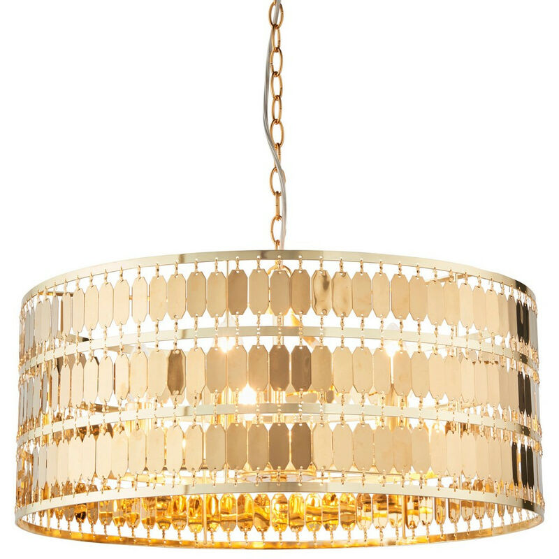 Endon Eldora - Colgante de techo redondo de 5 luces con placa de efecto dorado, E14
Endon Eldora - Colgante de techo redondo de 5 luces con placa de efecto dorado, E14