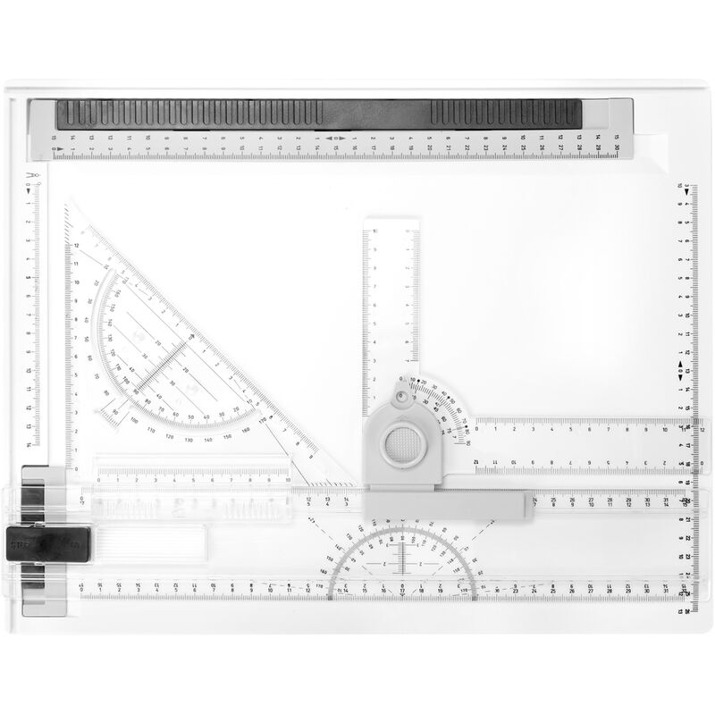 Tablero de dibujo de imagen A4 Plataforma cartografica, con rieles de guia Marcas precisas Diseno funcional Herramienta auxiliar
Tablero de dibujo de imagen A4 Plataforma cartografica, con rieles de guia Marcas precisas Diseno funcional Herramienta auxiliar