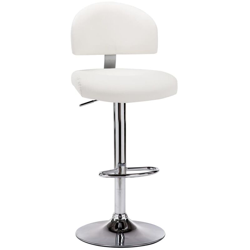 Taburete de cocina cuero sintético blanco
