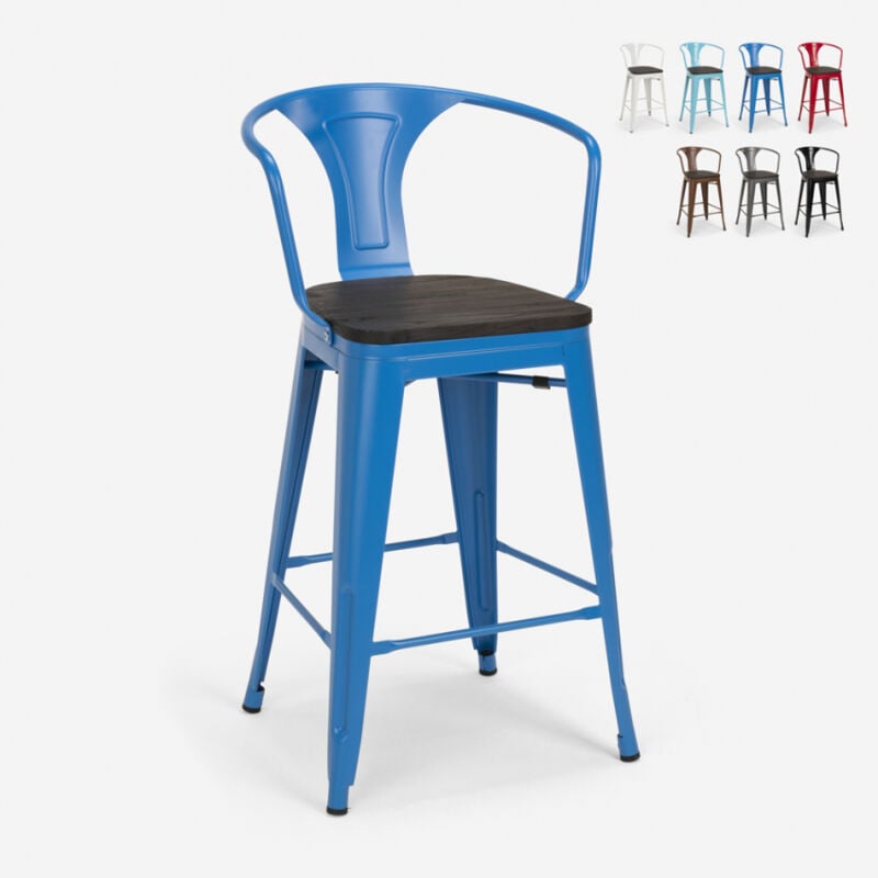 Taburete de metal y madera con respaldo de diseño industrial estilo Tolix Steel Wood Back | Azul Marino
Taburete de metal y madera con respaldo de diseño industrial estilo Tolix Steel Wood Back | Azul Marino