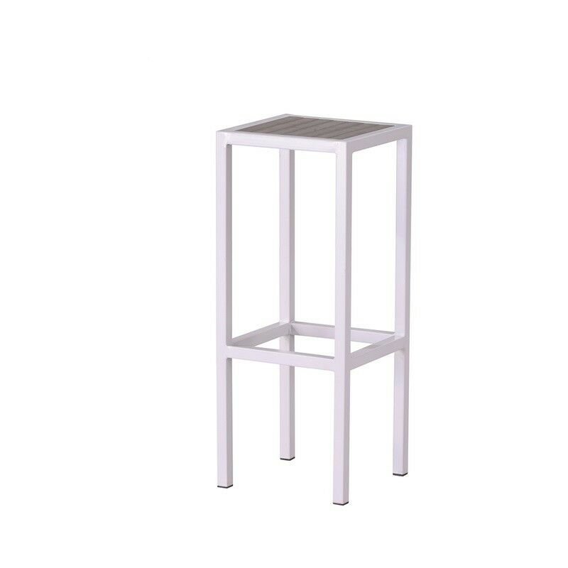 Taburete PLAYAMAR, metal, polywood gris