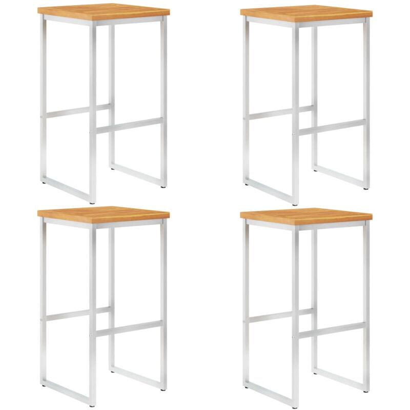 vidaXL Taburetes de Bar Acero Inoxidable y Madera Maciza Acacia 4 Unidades - Marrón
vidaXL Taburetes de Bar Acero Inoxidable y Madera Maciza Acacia 4 Unidades - Marrón