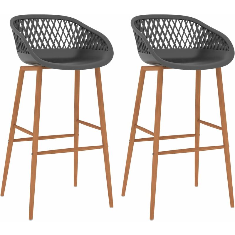 Taburetes de cocina 2 unidades gris