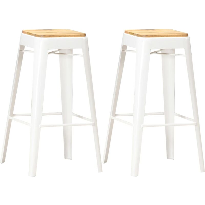 vidaXL Madera Maciza de Mango Taburetes de Cocina 2 Unidades Blanco - Blanco
vidaXL Madera Maciza de Mango Taburetes de Cocina 2 Unidades Blanco - Blanco