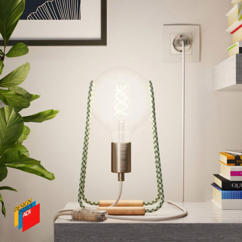 Taché Metal, lámpara de mesa con cable textil, interruptor y clavija de 2 polos | Con bombilla - Puzzle verde con cable Blanco - Puzzle verde con
Taché Metal, lámpara de mesa con cable textil, interruptor y clavija de 2 polos | Con bombilla - Puzzle verde con cable Blanco - Puzzle verde con
