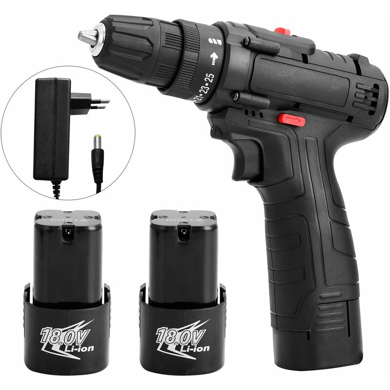 Taladro inalambrico de impacto electrico multifuncional 18V, herramientas electricas caseras de bricolaje,EU-2