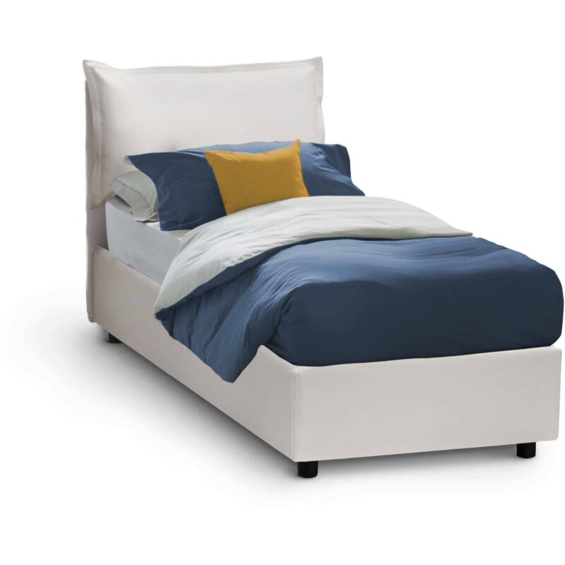 Cama individual Talamo Italia Veronica con contenedor, Made in Italy, en ecopiel, 80x200 cm, con apertura frontal, Blanco
Cama individual Talamo Italia Veronica con contenedor, Made in Italy, en ecopiel, 80x200 cm, con apertura frontal, Blanco